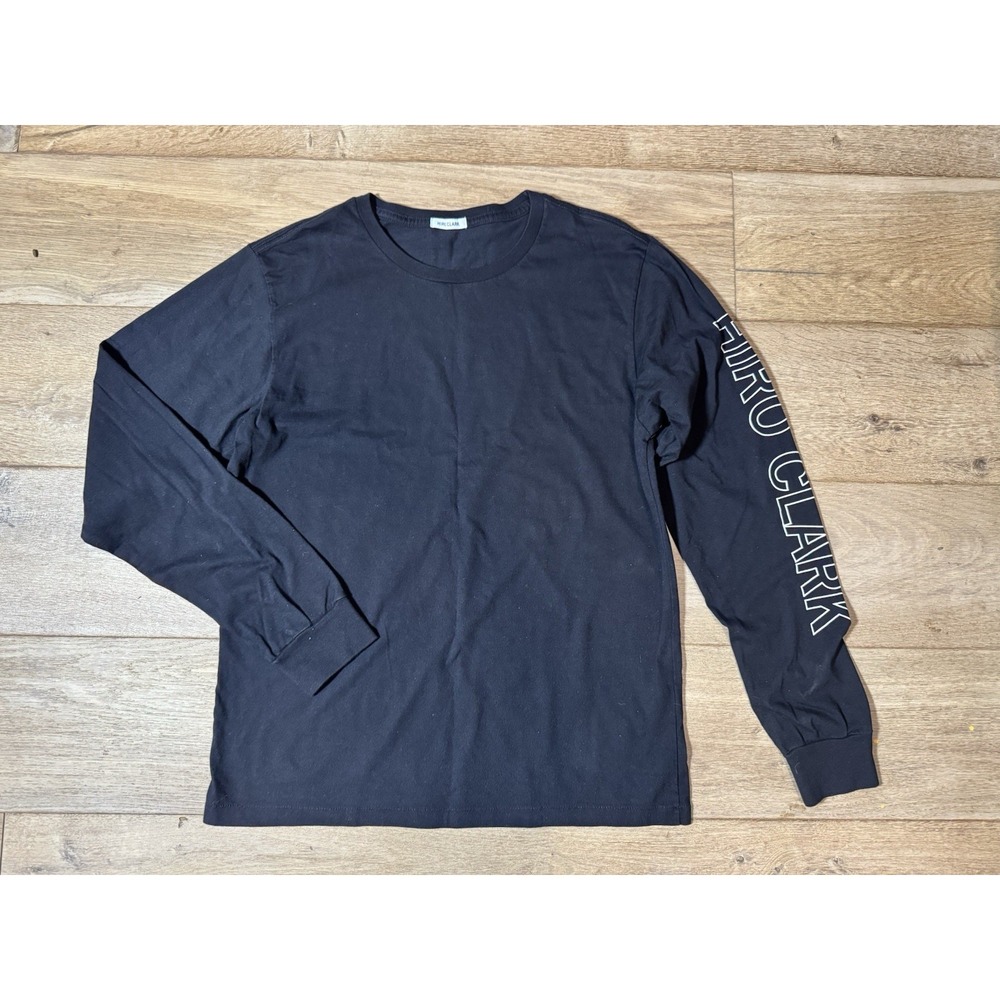 Hiro Clark Long Sleeve T Shirt Mens Medium Black Logo Sleeve Made In Canada